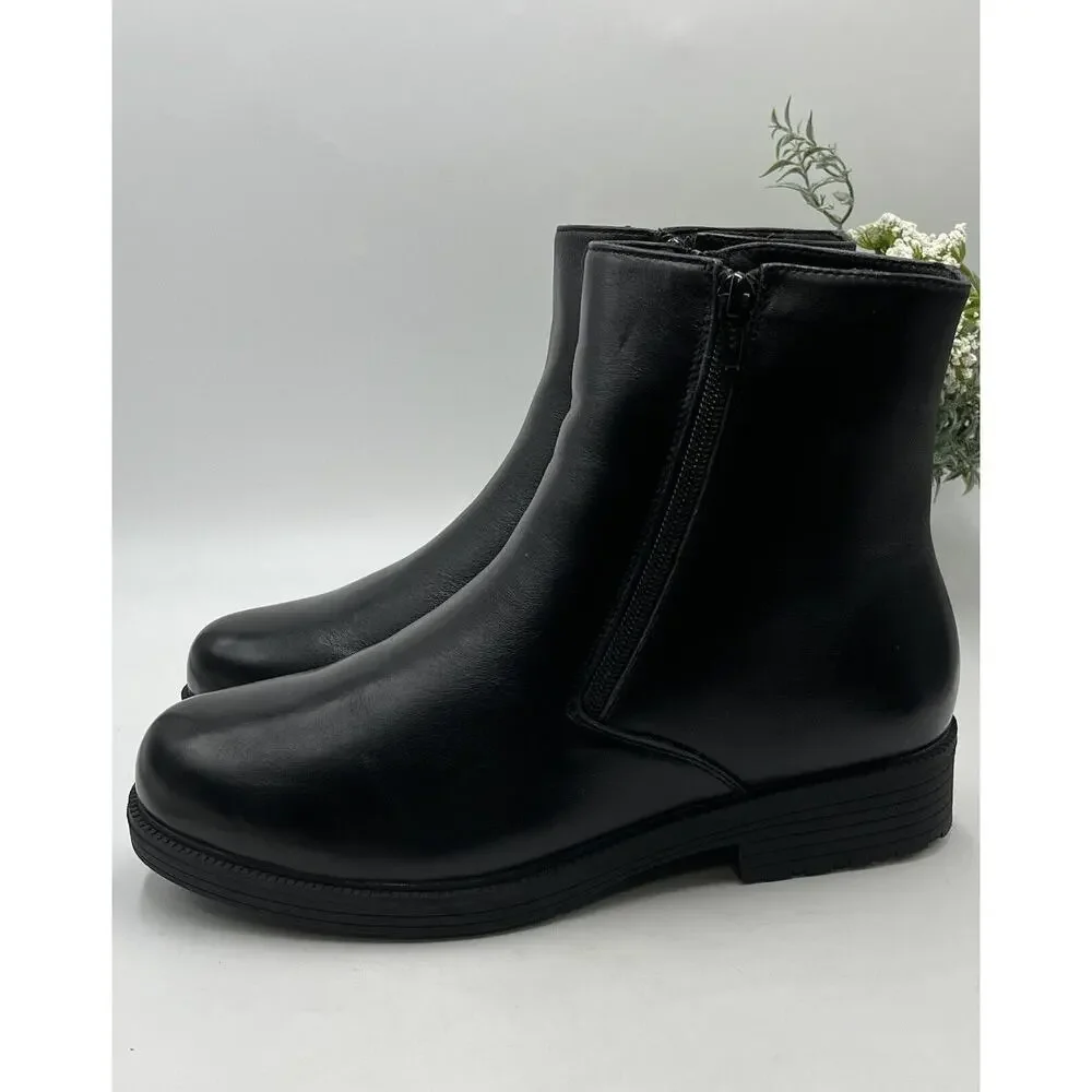 PROPET Water Resistant Men's Black‎ Troy Pile Lined Leather zip Boots Sz 8.5